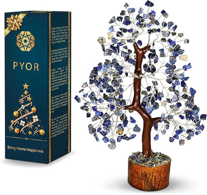 PYOR Lapis Lazuli, Crystal Tree, Stones and Crystals, Reiki Gifts, Positive Energy Crystals, Blue Office Decor, House Warming Gifts, Lapis Lazuli Crystal Stone Tree, Feng Shui, Office Desk Decor
