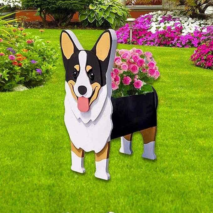 Concepts Welsh Corgi Dog Planter Plant Pots,Cute Dog Flower Planter,Gifts for Pet Lovers,Unique Animal Plant Pots,Office,Indoor Outdoor Garden Decor