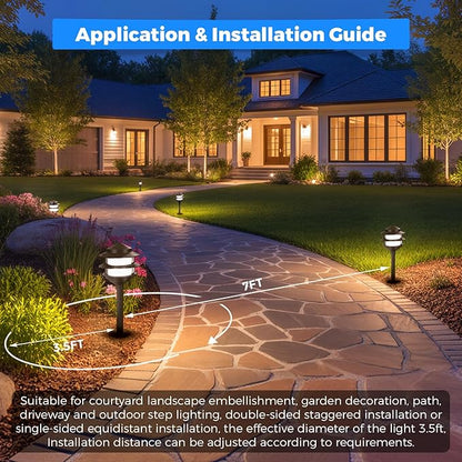 Gardencoin Pagoda Low Voltage Landscape Pathway Lights, 12V Outdoor LED Path Lights Wired, Aluminum Walkway Lighting with 4W 2700K Replaceable G4 Bulb, Bronze Classic 3-Tier Lantern, 6 Pack