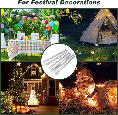 FEED GARDEN 6 Inch 200 Pack Galvanized Landscape Staples 11 Gauge Anti-Rust Garden Stakes Landscaping Fabric SOD Pins Yard Stakes for Christmas Decoration Weed Barrier Fabric