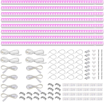 Barrina T5 Grow Lights for Indoor Plants, Full Spectrum, 4ft 160W (8 x 20W), LED Grow Light Strip for Seed Starting, Greenhouse, Plug and Play, 8-Pack