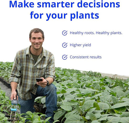 Bluelab Pulse Meter - Handheld Digital Soil Meter Measures Nutrients (TDS), Moisture & Temperature directly from the Root Zone - Grow Healthier Plants with Fast, Accurate Measurements