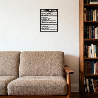 8 Rules of Life Metal Decoration, Motivational Wall Art Inspirational Wall Decor for Office, Teenage Boy Room, Rustic Home & Graduation Gift, Positive Uplifting Wall Art for Gym, School, or Farmhouse