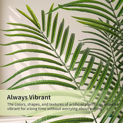 Artificial Palm Tree 4ft Tall Fake Palm Tree Indoor Decor Faux Tropical Areca Floor Plant in Pot, Artificial Silk Plant for Home Office Living Room Decor Indoor
