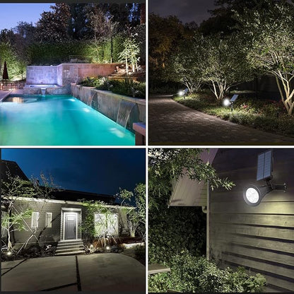 T-SUN Solar Spotlights Outdoor, 2 Pack White LED Landscape Lights, Waterproof Solar Powered Light with Auto On/Off, Adjustable Wall Lights for Yard, Garden, Patio, Driveway, Pool