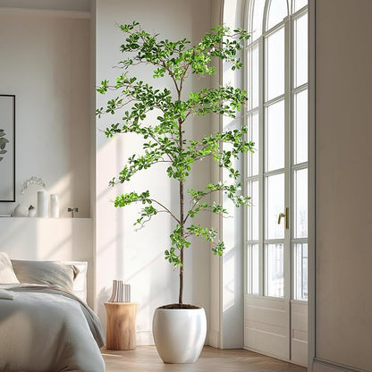 8FT Artificial Black Olive Tree Artificial Olive Plants, Tall Faux Olive Tree Faux Silk Plant Fake Plant Ultra-Realistic Silk Leaves & Natural Trunk Indoor Outdoor Use