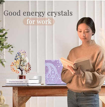 PYOR 7 Chakra Tree of Life Crystal Tree – Spiritual Healing Crystals & Stones | Housewarming Gift for New Home | Birthday Gift for Women | Home Decor Office Decor