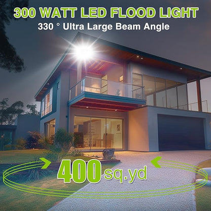 STASUN LED Flood Light Outdoor, Max Series 300W 30000lm 6000K Daylight IP66 Waterproof, Commercial Parking Lot Light,3 Heads for Yard Street Stadium Floodlight Bright Security Lights for Outdoor Area