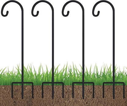 FEED GARDEN Adjustable 32 Inch Shepherd Hooks Thick Rust Resistant Steel Shepard Hooks for Outdoor Hanging Lanterns, Bird Feeders, Solar Lights, Weddings Decor 4 Pack