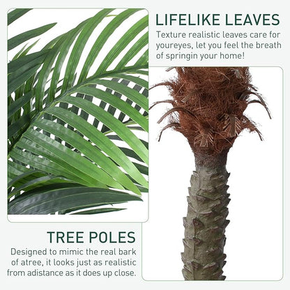 7 FT Fake Palm Tree,Tall Artificial Palm Trees for Outdoor Indoor Decor,Faux Phoenix Palm Plants for Outside Patio Pool Coastal Home Office Living Room