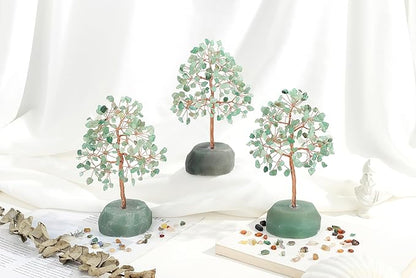 SITUMEIZI Green Aventurine Tree 7.09IN Healing Stones Natural Crystals Base Copper Wire Tree Life Reiki Green Gifts for Women Room Office Desk Decor Spiritual Meditation Energy