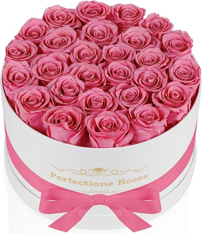 Perfectione Roses 27 Roses in a Box, Mothers Day Rose, Preserved Flowers for Her, Flowers for Delivery Birthday Gifts for Women (Pink)