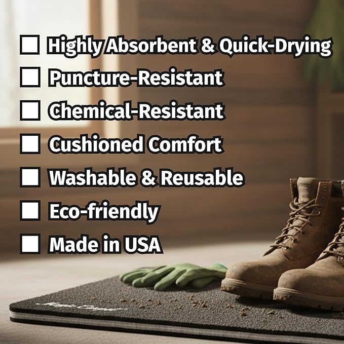 Magic Carpet® DIY Work Mat and Kneeling Pad (2-Pack) | 18″ × 11.75″ | Heavy-Duty Absorbent & Puncture-Resistant Pad for Garage, Crafts, & Gardening | Washable | Made in USA | Recycled Material