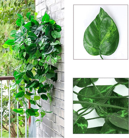 180 Feet 24 Pack Fake Greenery Hanging Garland, Ivy Leaf Plants, Vine Leaves, Fake Flowers Foliage for Bedroom Garden Wall Decor