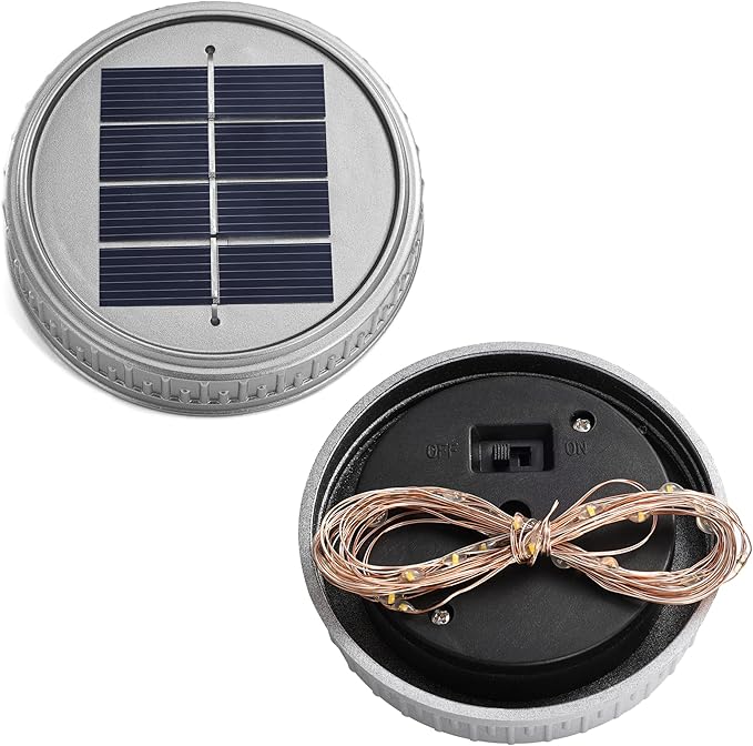 Cooo 2 Pack Crackle Glass Solar Lantern with 30 LED Firefly Lights– Waterproof Outdoor Hanging Lamp 215% Larger Solar Panel, Anti-Rust Lids Decorative Lighting for Garden Patio Christmas Decorations