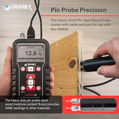 Tramex Flooring Installer Kit FINSK | CMEX5 Digital Meter, Infrared Surface Thermometer & Heavy-Duty Pin Probe | Check Concrete & Wood Moisture, Humidity, Temperature & Dew Point Pre Floor Install