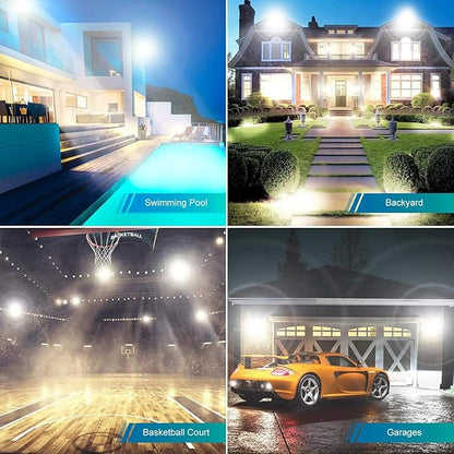 500W 2pack LED Flood Light Outdoor,(2750W Equivalent)Super Bright 58,500LM Daylight 5000K IP66 Waterproof Security LED Arena Lights,Commercial Lighting Floodlight for Backyard|Court|Stadium|Fields