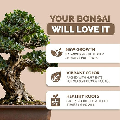 Bonsai Fertilizer for All Bonsai Trees, Great for Root Soaks, Liquid Plant Food 1 Gallon (128 oz)