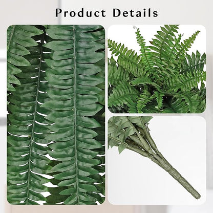 Ferns Fake Plants 52 Fronds Artificial Plants Outdoor 47" Long Fake Fern Look Real Large Plant Artificial Ferns Potted | Hanging Boston Fern | Fake Plant Shrubs for Home Garden Porch Farmhouse Decor