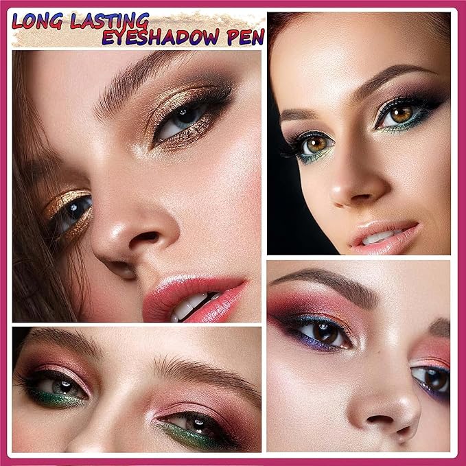 Light Pink Eyeshadow Stick Makeup, Waterproof Hypoallergenic Long Lasting Cream Eye Shadow Pencil, Highlighter Matte Crayon eyes liner, Glitter Primer Palette Shimmer Eyeliner Pen