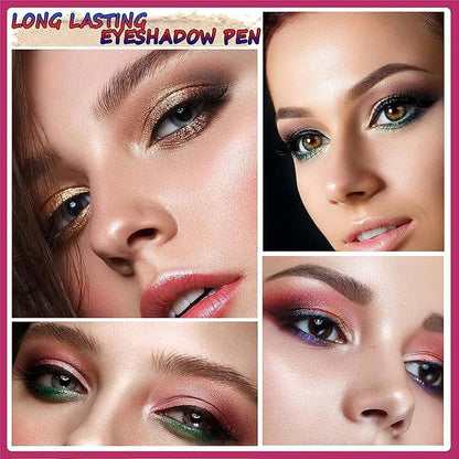 Light Pink Eyeshadow Stick Makeup, Waterproof Hypoallergenic Long Lasting Cream Eye Shadow Pencil, Highlighter Matte Crayon eyes liner, Glitter Primer Palette Shimmer Eyeliner Pen