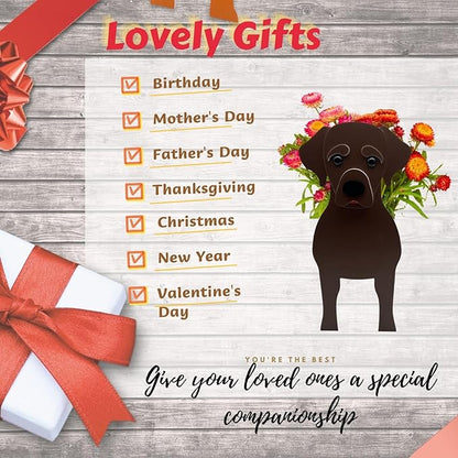 Chocolate Labrador Dog Planter Plant Pots,Cute Dog Flower Planter,Gifts for Pet Lovers,Unique Animal Plant Pots,Office,Indoor Outdoor Garden Decor((9.45 * 6.38 * 13.39in)