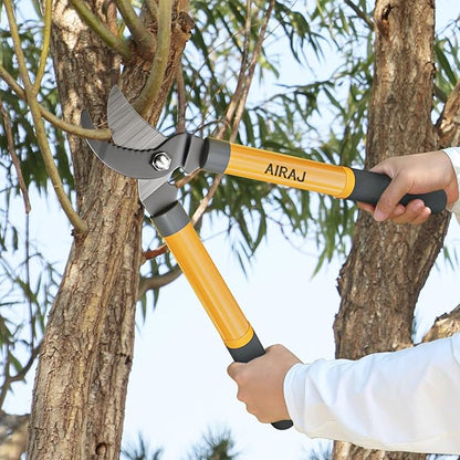 AIRAJ Bypass Loppers for Gardening | 16 Inch Garden Shears | SK5 High Carbon Steel Blade | Plants, Flowers and Tree Trimmer | Pruning Shears | Branch Cutter | Garden Loppers | Cutting 1.5” MAX