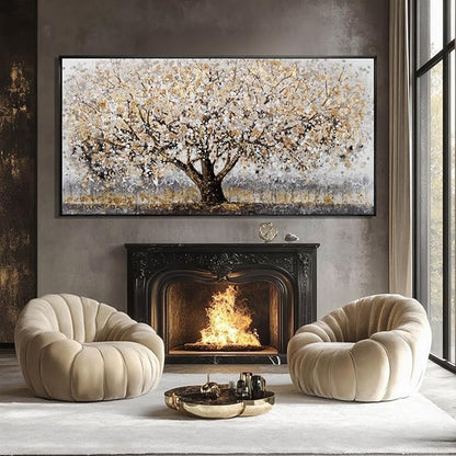 Brown and White Framed Wall Art Floral Wall Prints Botanical Wall Decor Nature Wall Posters 24"x48" Pictures for Bedroom Kitchen Artwork