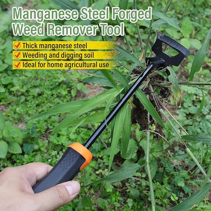 Weed Remover Tool,Portable Garden Weeder Tool,2024 New Manganese Steel Weeding Tools,for Hand Weeder for Vegetable Gardening Backyard Farm Planting & Uprooting Weeding Tool (Rubber 6-Tooth)