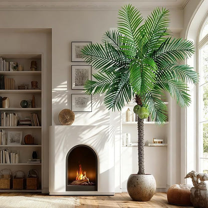 Big Faux Tropical Phoenix Trees Large Artificial Palm Tree Indoor Outdoor Realistic Floor Plants Tall Fake Plant for Modern Home Living Room Office Decor Porch Outside Patio arboles para decoracion