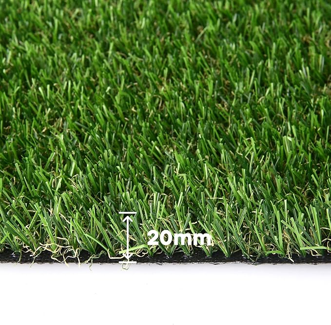 Artificial Grass Turf, 10ft x 32ft (320 ft²) 20mm Pile Height Indoor Outdoor Synthetic Realistic Faux Fake Astroturf Rug Carpet Mat for Balcony Decor Playground Patio Dogs