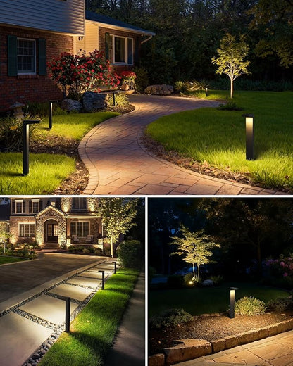 SUNVIE LED Low Voltage Landscape Lighting Kit Outdoor Waterproof Low Voltage Pathway Lights Wired with Spotlights 3000K Modern Outdoor Landscape Lights with Connectors for Path Yard Garden, 12 Pack