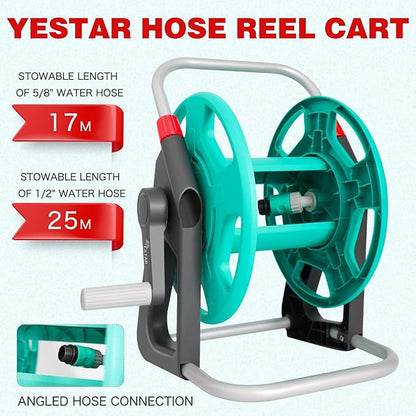 Garden Water Hose Reel Cart,Holds 50-60 Ft of 5/8 Inch Hose, Portable Hose Pipe Holder for Outside