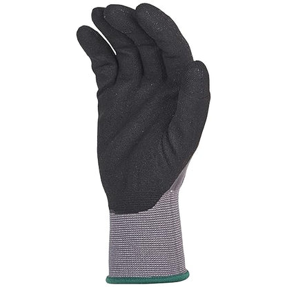 Amazon Basics Micro-Foam Nitrile Coated Work Gloves, Nylon Liner Fiber, Touch Screen, Size 8/M, 12 Pairs, Grey