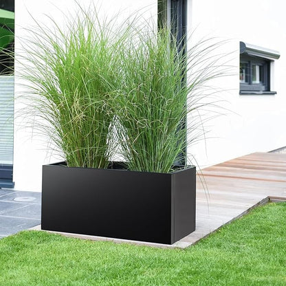 Metal Planter Box 32"x16"x16", Rectangular Steel Planter Box Frost Proof Rust Resistant Indoor&Outdoor, Heavy Duty Steel Planter for Commercial and Residential Use