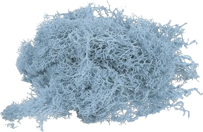MECCANIXITY 3.5 OZ Moss Fake Craft Moss Artificial Moss Natural Preserved Moss for Craft Arts Floral DIY Project Wall Wedding Garden Patio Table Terrariums Decoration(Light Blue)
