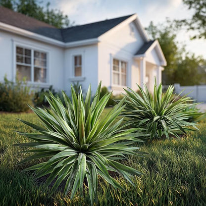 Artificial Agave Plant Fake Agave Planters for Indoor Outdoor Faux Agave Plants Real Touch Realistic Greenery for Home Living Room Office Bathroom Garden Front Porch Patio Decor (21inch-2 Pcs White)