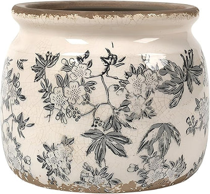 Vintage Planter Large Ceramic Plants Pot Crack Cottage Scroll Vase Flower Vase Pot Indoor Plants Home Kitchen Decor Farmhouse Antique Decorative Gift