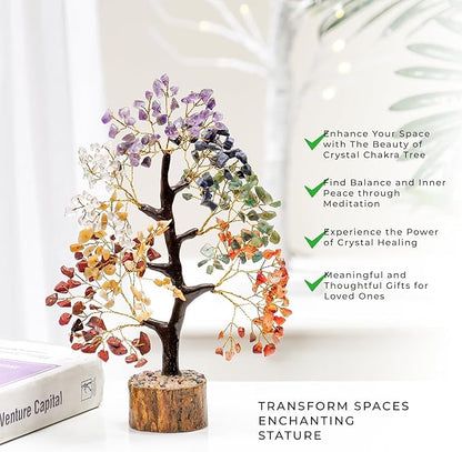 FASHIONZAADI 7 Chakra Healing Crystal Tree, Crystal Tree of Life for Home Decor, Office Desk Decor, Handmade Bonsai Trees for Positive Energy, Money, Good Luck Birthday Gifts for Women, Mom