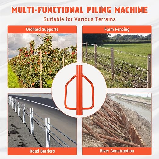 18LB Fence Post Driver with Handles, 3" Diameter t Post Pounder, Heavy Duty Carbon Steel for u Channel, Farm Fencing Wooden Post