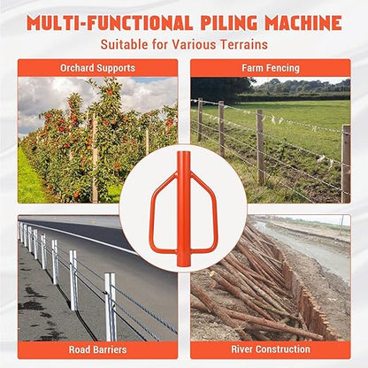 18LB Fence Post Driver with Handles, 3" Diameter t Post Pounder, Heavy Duty Carbon Steel for u Channel, Farm Fencing Wooden Post