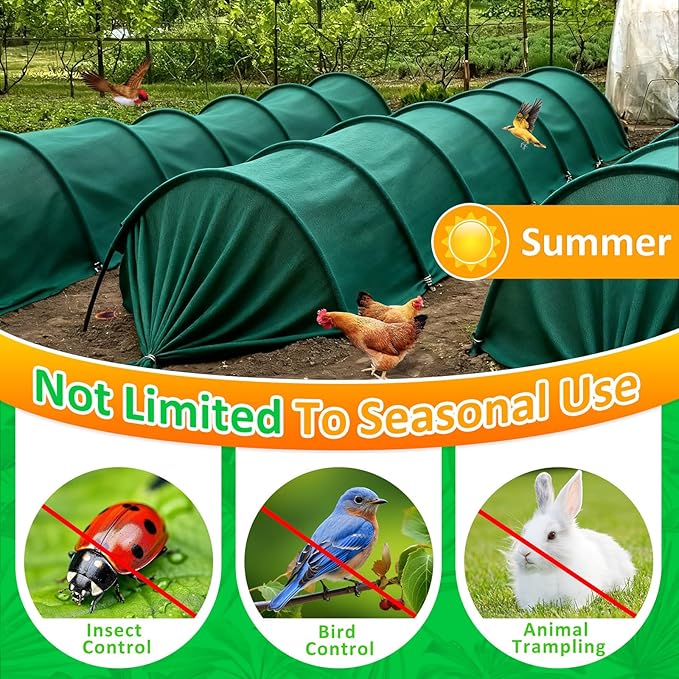 Green Plant Covers Freeze Protection, 10 x 30 ft - 0.9 oz/yd² Frost Cloths for Outdoor Plants, Tree Covers Freeze Protection, Winter Garden Blanket, Sun Cover for Plants for Greenhouse, Vegetables