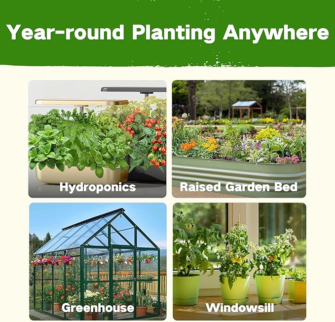 Lush&Dew Year-Round USDA Zone 4 Seed Bank, 32 Varieties Non-GMO Heirloom Seeds of Vegetables, Herbs, Gardening Gifts for Women Men, Emergency Survival Kit for Raised Garden Bed, Greenhouse