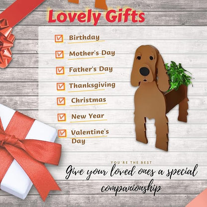 Brown Cocker Spaniel Dog Planter Plant Pots,Cute Dog Flower Planter,Gifts for Pet Lovers,Unique Animal Plant Pots,Office,Indoor Outdoor Garden Decor(9.45 * 9.17 * 13.39in)