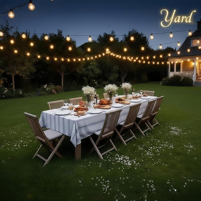 RTTY 100FT All-Purpose Outdoor String Lights with 50 G40 Bulbs - Versatile for Patio & Deck Lighting, Backyard Gatherings, Poolside Evenings, and Intimate Wedding Decor