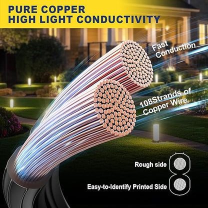 haisstronica 10/2 Low Voltage Landscape Wire 100ft - Copper Direct Burial Waterproof Cable for Landscape Lighting, Outoor Pathway Lights & Garden LED,UL Listed,UV Resistant