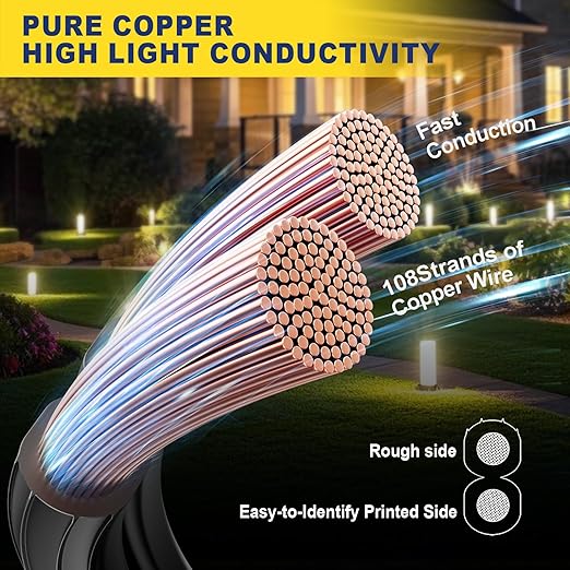haisstronica 10/2 Low Voltage Landscape Wire 250ft - Copper Direct Burial Waterproof Cable for Landscape Lighting, Outoor Pathway Lights & Garden LED,UL Listed,UV Resistant