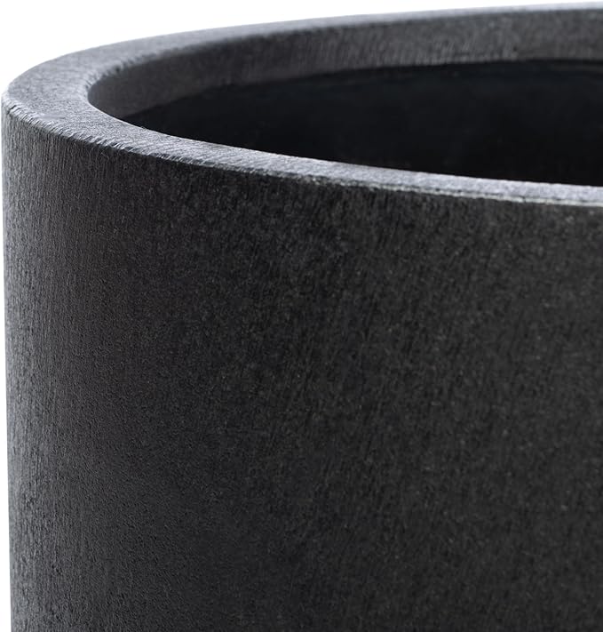 SAFAVIEH Outdoor Collection Jesper Natural/Black Concrete Planter