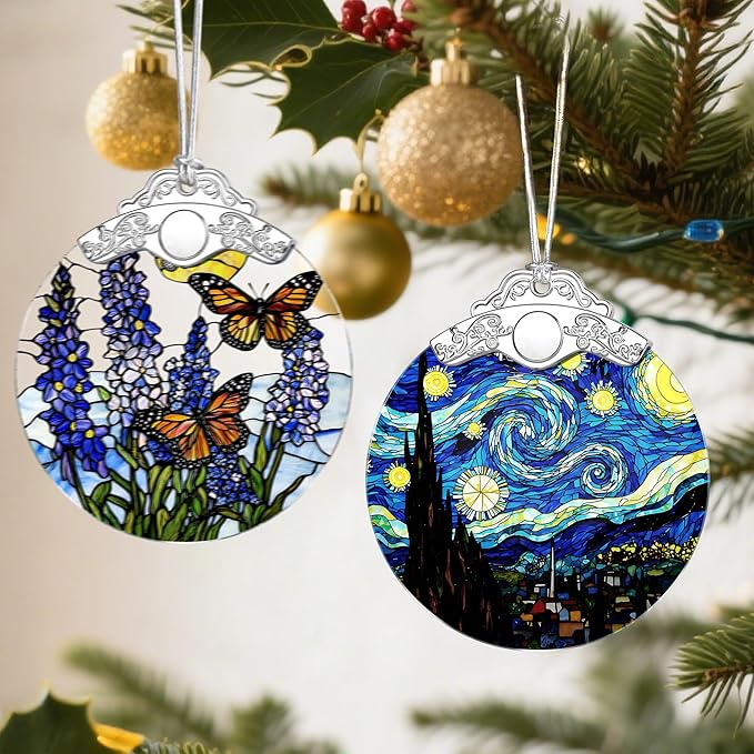 Van Gogh Starry Night Christmas Ornaments: Christmas Tree Ornaments, Holiday Decor Gift, Stocking Stuffers, Gift Ideas, Xmas Gifts & Gifts for Art Lover