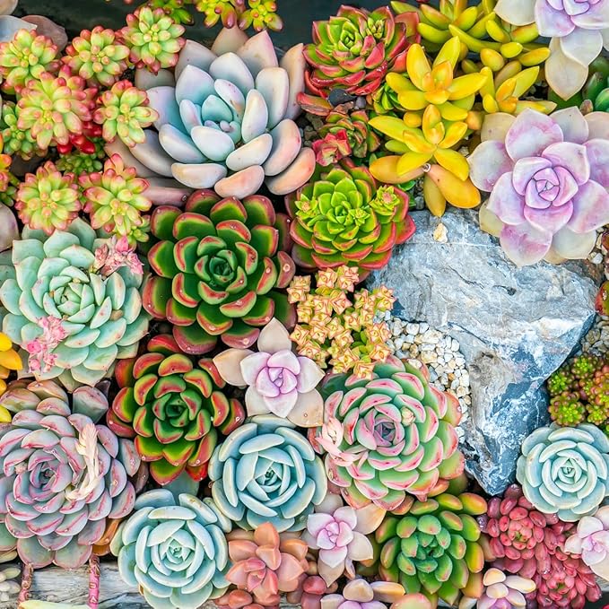 Mountain Crest Gardens Ultimate Succulent Variety Pack - 25 Unique Live Plants, Many Types, Rooted in 2 inch Pots - Indoor/Outdoor Real Succulents for Garden Decor, Favors, DIY Arrangements